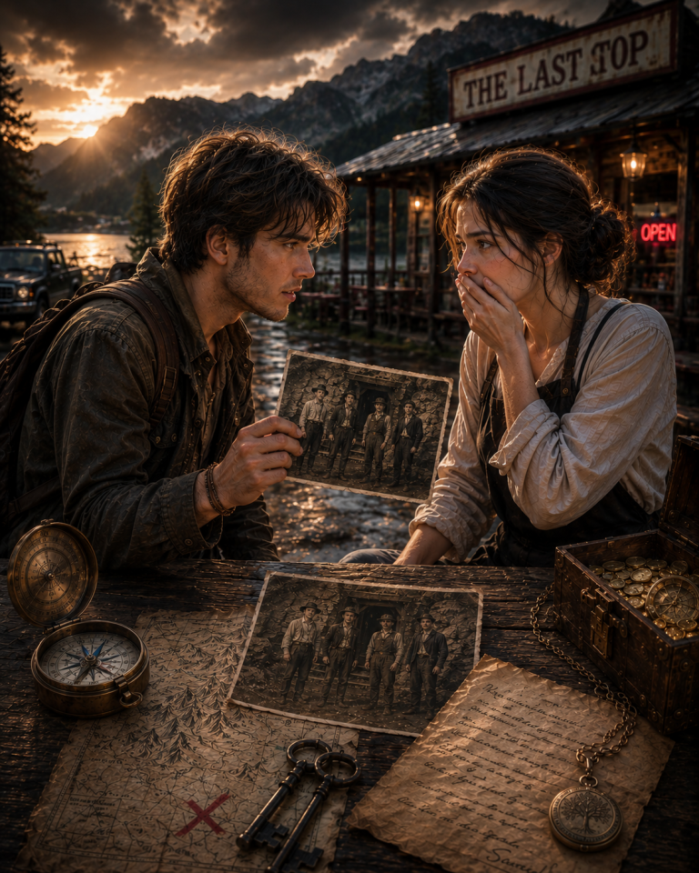 He Came Looking For His Father’s Lost Treasure — Then The Waitress Showed Him That Very Photograph, Sparking A Journey To Uncover The Truth.