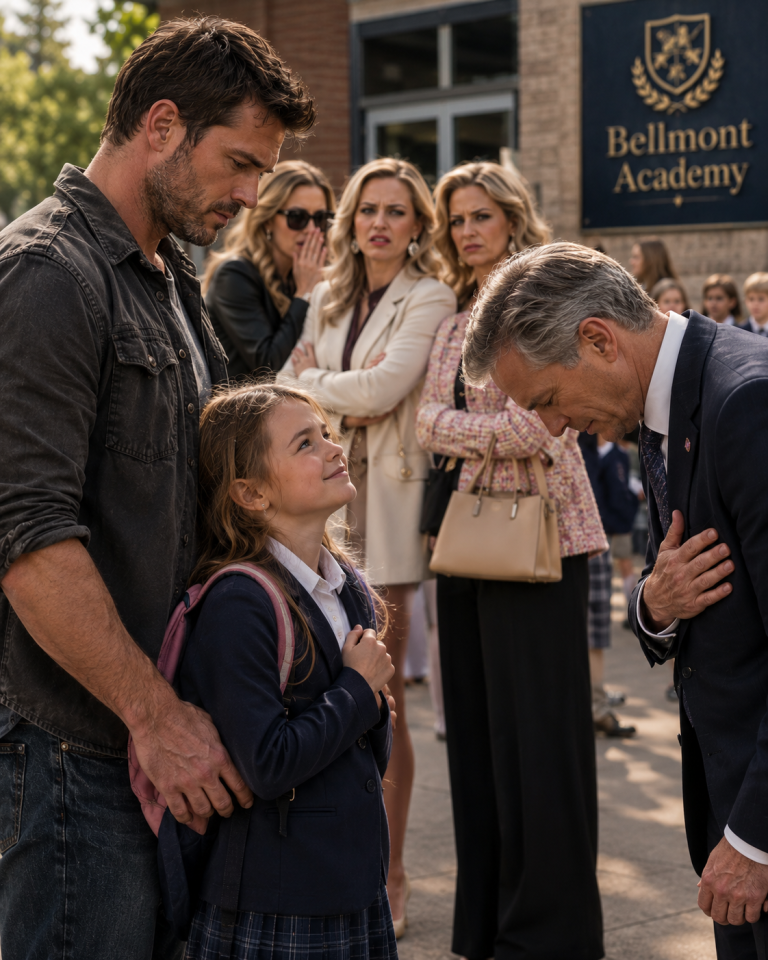 The Wealthy Moms Humiliated the Broke Single Dad at School — Then the Billionaire Principal Bowed Before Him