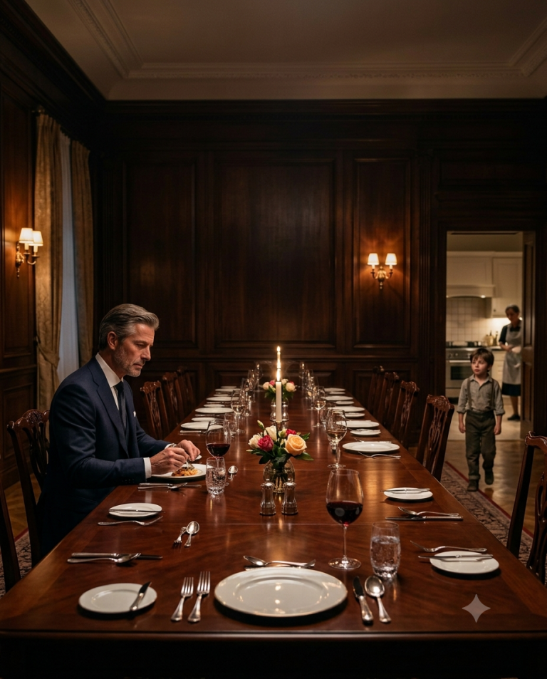 The Millionaire Ate Alone Every Night — Until a Cleaning Lady’s Son Asked Him One Question