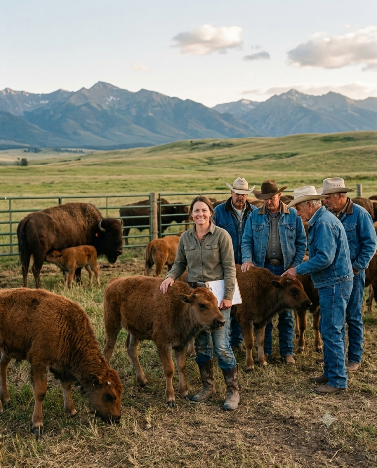 She Bought 40 Starving Bison for $800 — One Year Later, Ranchers Begged Her to Sell Them Calves