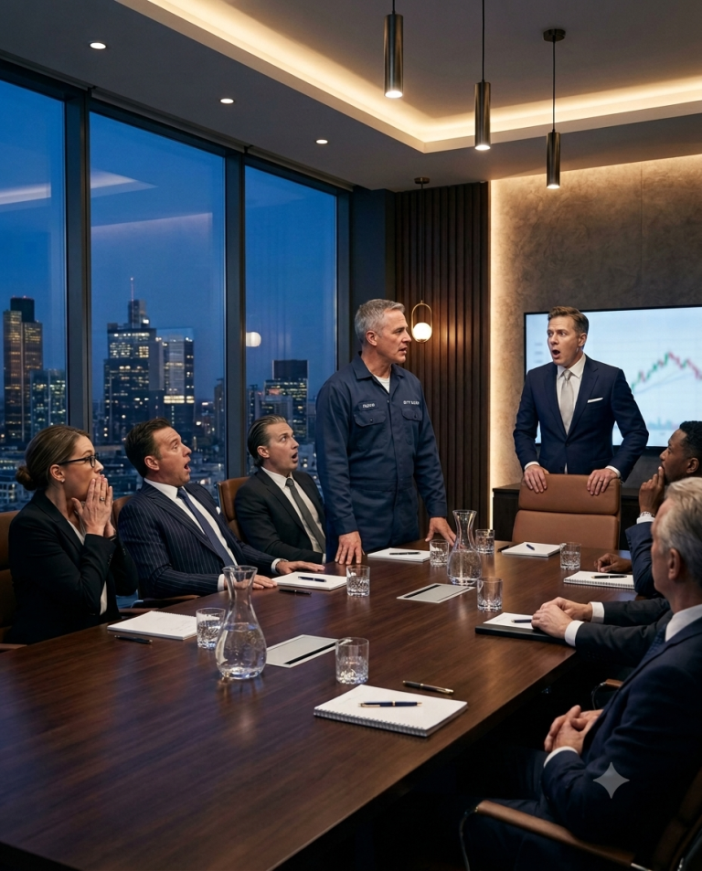 THEY MOCKED THE CLEANING MAN — UNTIL HE FIRED THE CEO RIGHT IN THE BOARDROOM