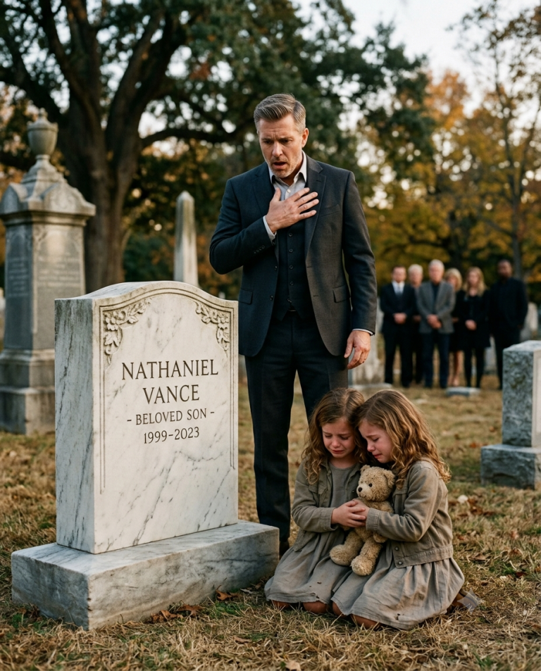 Millionaire Sees Twin Girls standing beside His Son’s Grave, Their Secret Leaves Him Speechless