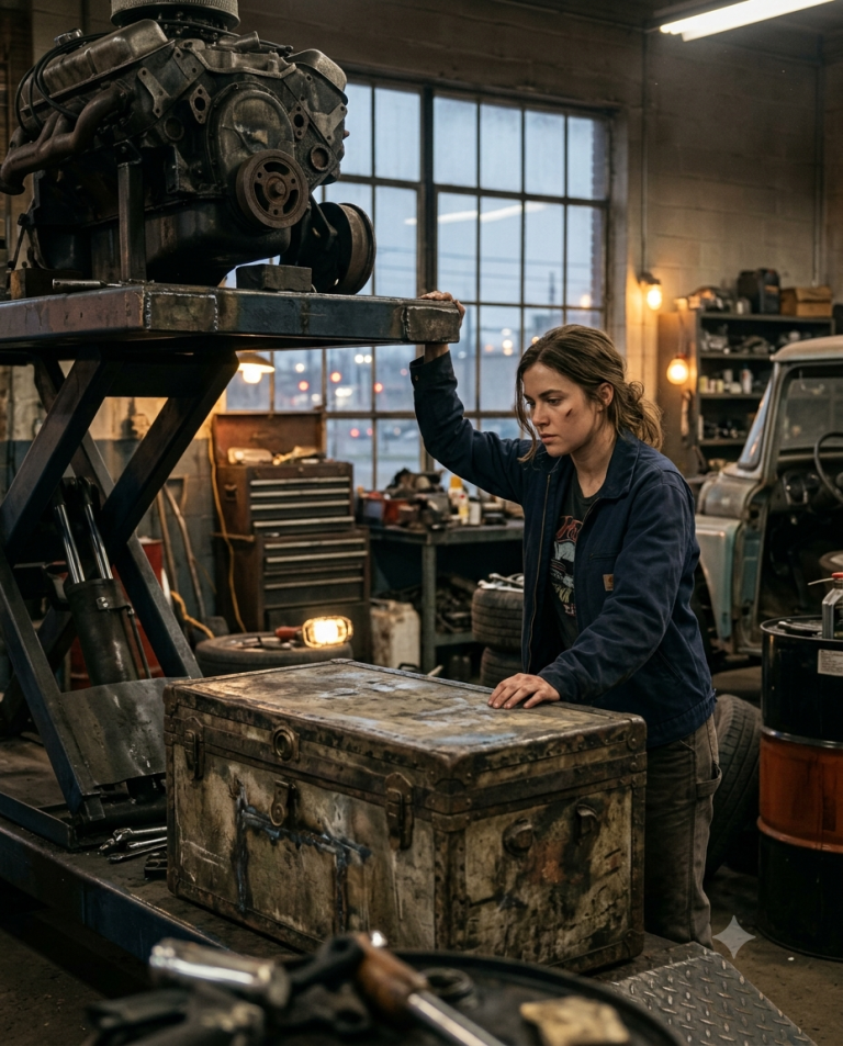 Released at 24, She Went Back to Her Father’s Old Body Shop — Under the Lift Sat a Welded Trunk