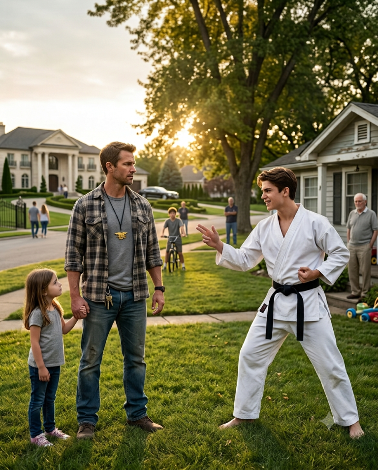 The Rich Neighbor’s Black-Belt Son Challenged a Single Dad—Unaware He Was a Navy SEAL