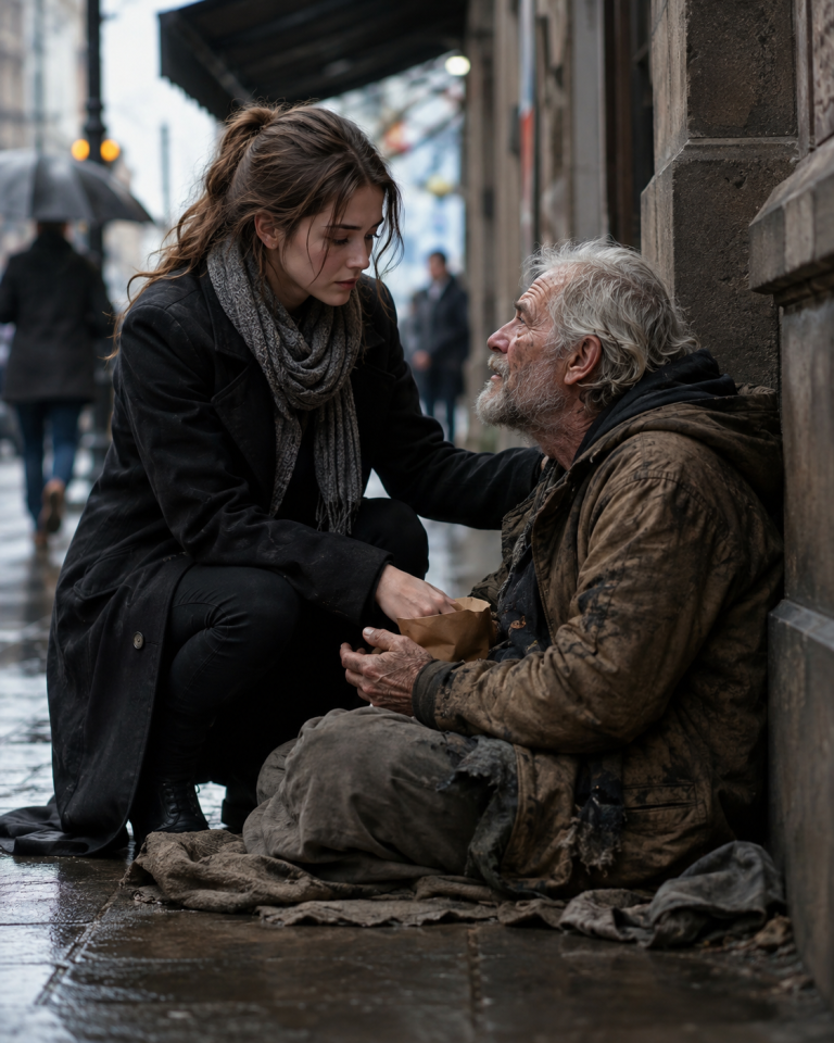 She Thought She Was Saving a Homeless Old Man — Then She Discovered Why He Had Chosen Her