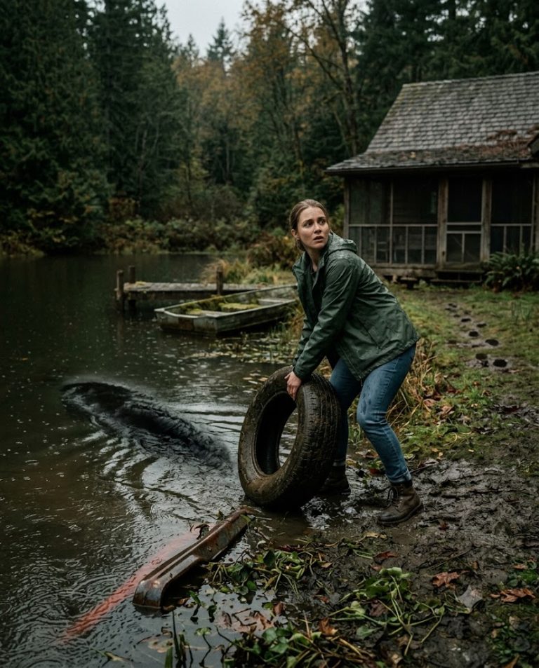 She Dragged an Old Tire From the Pond — Then Something Underwater Followed It