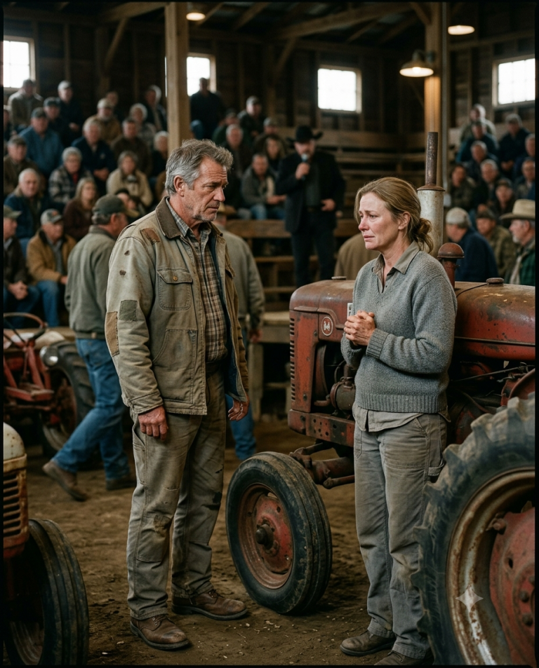 Millionaire Dressed Like a Poor Farmer at an Auction — Then He Saw a Widow Selling Her Last Tractor