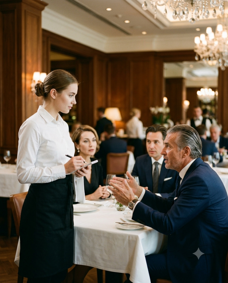 Billionaire Ordered in a Foreign Language to Humiliate the Waitress — Her Reply Left Him Speechless