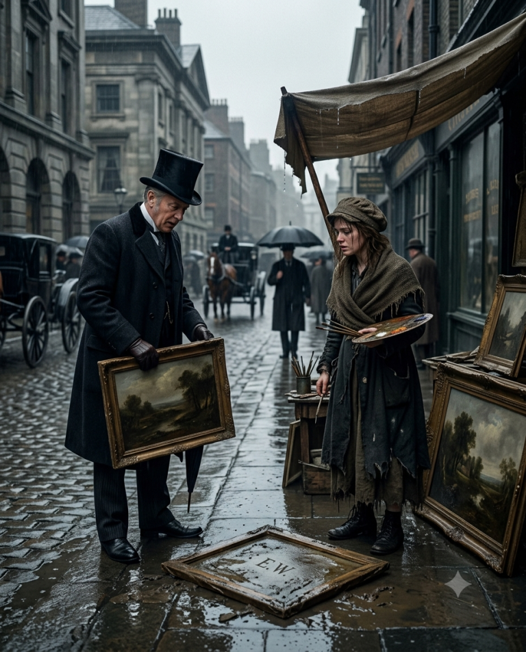 She Sold Paintings on the Street to Survive — Until the Wealthy Merchant’s Offer Shocked Everyone!