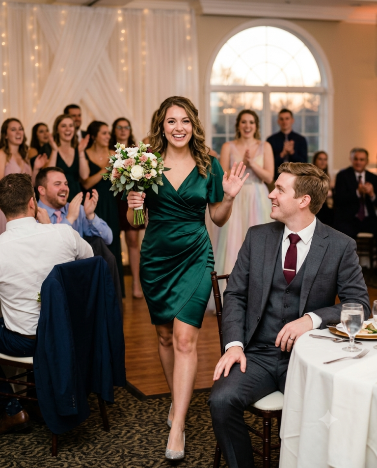 At Her Sister’s Wedding, My Best Friend Caught the Bouquet… Then Walked Straight to My Table!