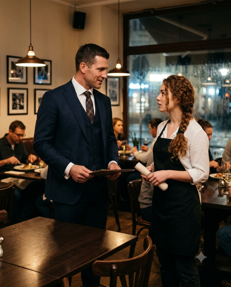A WAITRESS FED THE SAME HOMELESS MAN EVERY NIGHT—ONE DAY, HE WALKED IN WEARING A SUIT