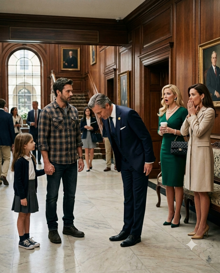 The Wealthy Moms Humiliated the Broke Single Dad at School — Then the Billionaire Principal Bowed Before Him